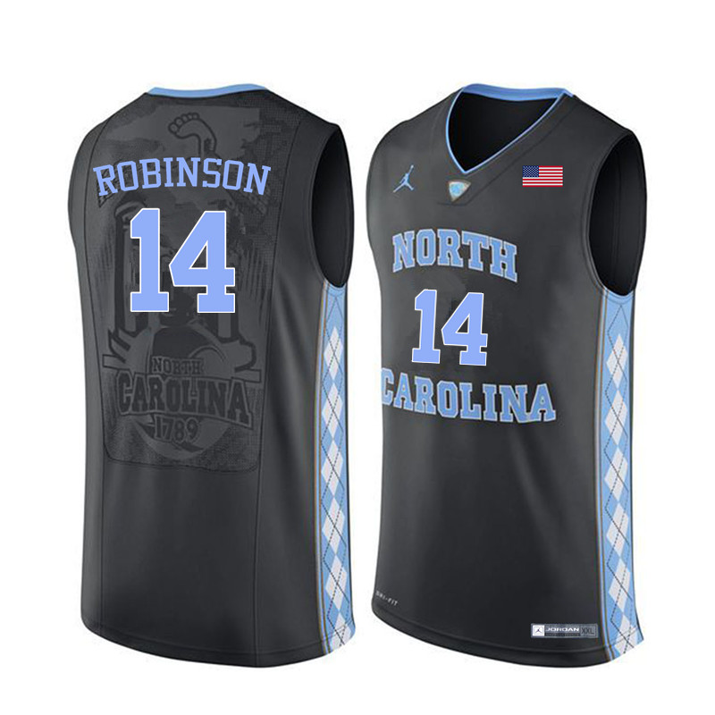 Men North Carolina Tar Heels #14 Brandon Robinson College Basketball Jerseys Sale-Black